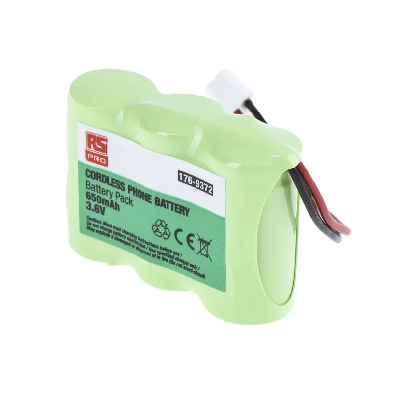 RS PRO 3.6 V Nickel Metal Hydride Rechargeable Battery Pack 650 mAh 3 Cells 176-9372
