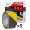 Robustt Anti Skid/AntiSlip 5mtr x 50mm Yellow/Black Fall Resistant Adhesive Tape (Pack of 5)