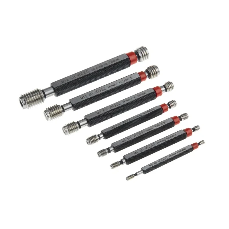 Volkel Plug Thread Plug Gauge Set with 1.75 mm Pitch Diameter, Metric, Tapered, Double Ended, DIN ISO 1502 Standard 16026