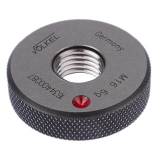 Volkel M16 x 2 Tapered No-Go Ring Gauge, 2 mm Pitch Diameter, Metric System, 6g Tolerance 16344