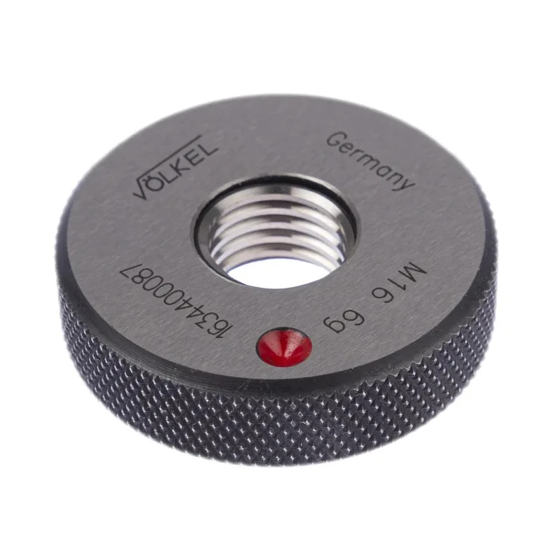 Volkel M16 x 2 Tapered No-Go Ring Gauge, 2 mm Pitch Diameter, Metric System, 6g Tolerance 16344