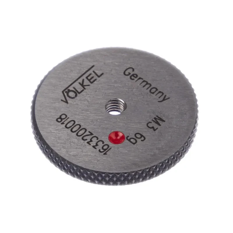 Volkel M3 x 0.5 Tapered Metric No-Go Ring Gauge 6g Tolerance, DIN ISO 1502, Germany 16332