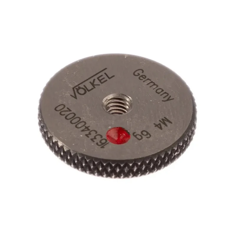 Volkel Metric Tapered No-Go Ring Gauge M4 x 0.7 Thread Size, 0.7 mm Pitch Diameter 6g Tolerance 16334