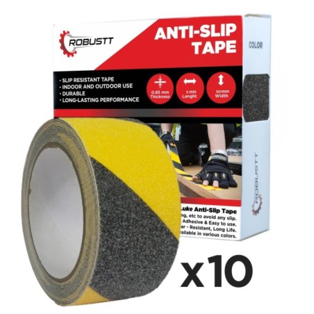 Buy Robustt Anti Skid/Slip 5mx50mm Yellow/Black Adhesive Tape