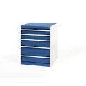 Bott Drawer Unit 5, Steel Material, 800 mm Height x 650 mm Width x 650 mm Depth, Blue Grey 40019035.11v