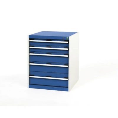 Bott Drawer Unit 5, Steel Material, 800 mm Height x 650 mm Width x 650 mm Depth, Blue Grey 40019035.11v