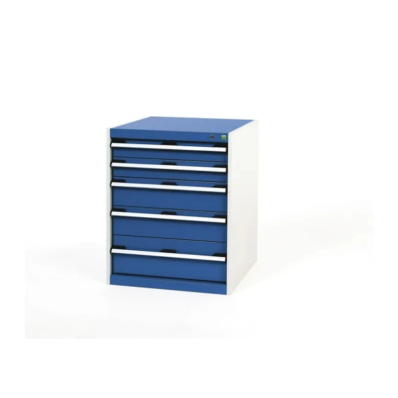 Bott Drawer Unit 5, Steel Material, 800 mm Height x 650 mm Width x 650 mm Depth, Blue Grey 40019035.11v