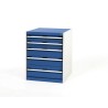 Bott Drawer Unit 5, Steel Material, 800 mm Height x 650 mm Width x 650 mm Depth, Blue Grey 40019035.11v