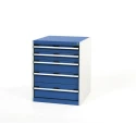 Bott Drawer Unit 5, Steel Material, 800 mm Height x 650 mm Width x 650 mm Depth, Blue Grey 40019035.11v