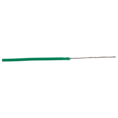 Alpha Wire PTFE Equipment Hookup Wire, Green Jacket, 30 AWG, 7 x 0.10 mm Strands, 0.06 mm², 600V, 200°C Maximum 5851 GR005