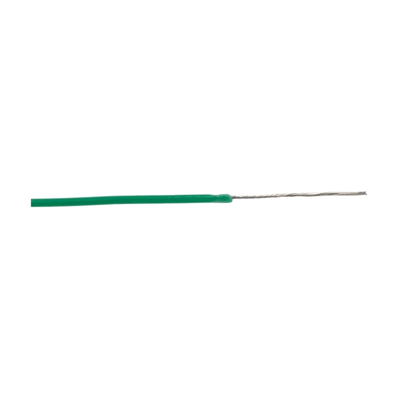 Alpha Wire PTFE Equipment Hookup Wire, Green Jacket, 30 AWG, 7 x 0.10 mm Strands, 0.06 mm², 600V, 200°C Maximum 5851 GR005