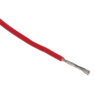 Alpha Wire Hookup Wire TEFLON Series Red 26 AWG 7/0.16 mm Core Strands 30 m 600V 200°C 5853 RD005