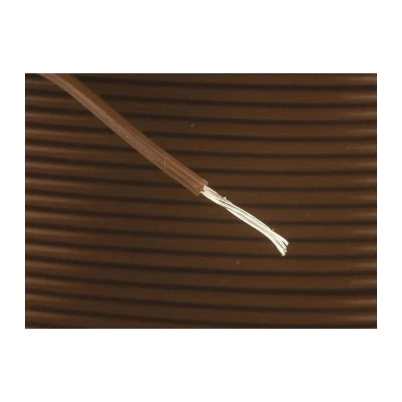 Alpha Wire PTFE Equipment Wire Brown 24 AWG 7 x 0.20 mm Silver Plated Copper 30 m 600V High Temperature 5854/7 BR005