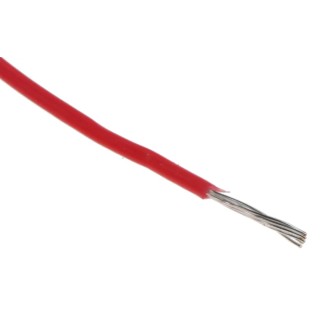 Alpha Wire Hook Up Wire TEFLON Series Red, 22 AWG, 7/0.25 mm Core Strands, 30 m Length, Silver Plated Copper 5855/7 RD005