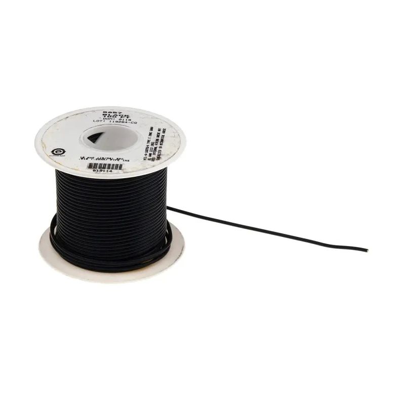 Alpha Wire Hook Up Wire TEFLON Series Black 20 AWG Silver Plated Copper 600V 200°C 30m 5856 BK005