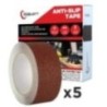 Robustt Anti Skid/AntiSlip 5mtr x 50mm Brown Fall Resistant With PET Material And Solvent Acrylic Adhesive Tape (Pack Of 5)