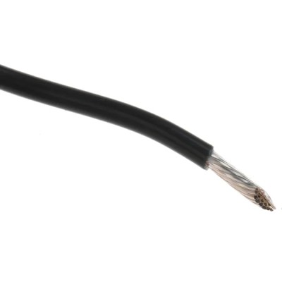 Alpha Wire Hook Up Wire TEFLON Series Black 18 AWG 19/0.25 mm Core Strands 30 m 600V 200°C 5857 BK005