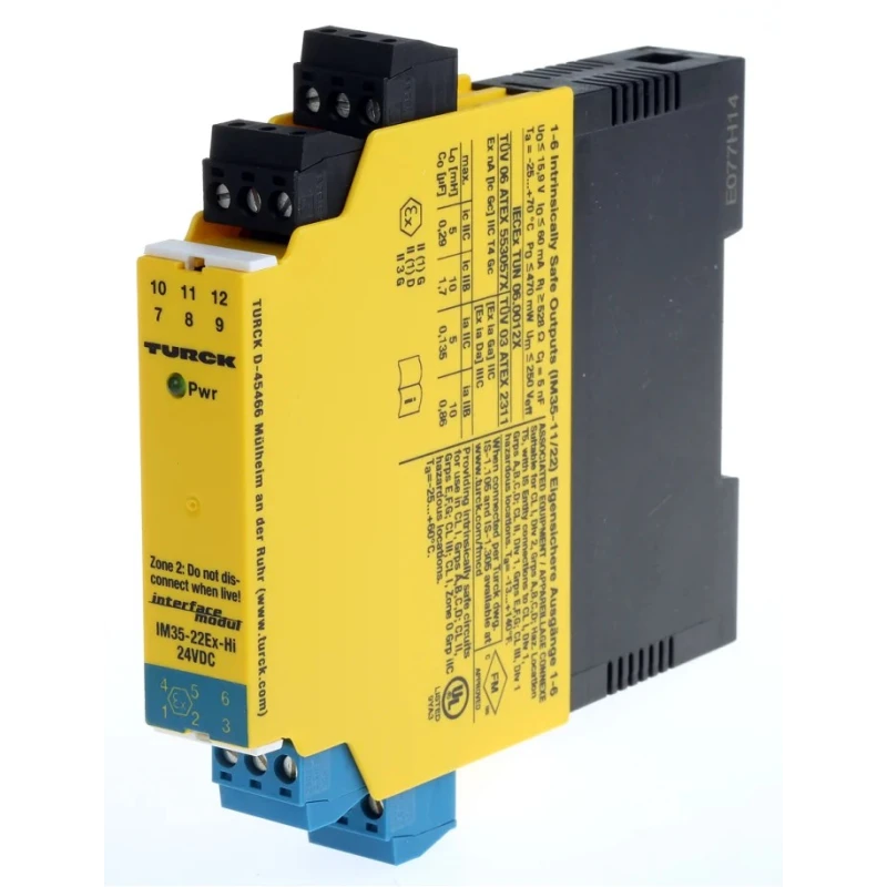 Turck 2 Channel Galvanic Barrier Analogue Signal Isolator IECEx/ATEX 24V DC IM35-22EX-HI/24VDC