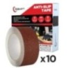 Robustt Anti Skid/AntiSlip 5mtr x 50mm Brown Fall Resistant With PET Material And Solvent Acrylic Adhesive Tape (Pack Of 10)