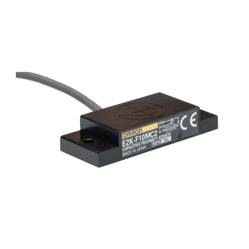 Omron Flat Inductive Proximity Sensor 24V DC Power, 10 mm Detection Range, NPN Output E2K-F10MC2
