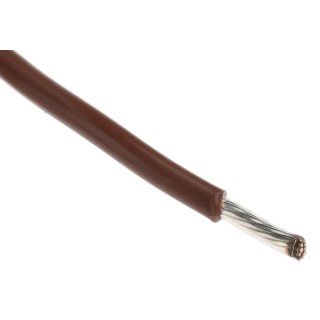 Alpha Wire Hook Up Wire TEFLON Series Brown, 16 AWG, 19 x 0.29 mm Strands, Silver Plated Copper Conductor, 600V 5858 BR005