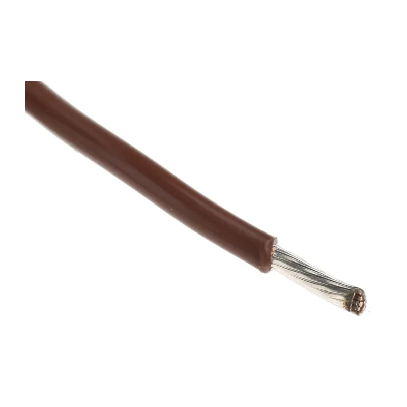 Alpha Wire Hook Up Wire TEFLON Series Brown, 16 AWG, 19 x 0.29 mm Strands, Silver Plated Copper Conductor, 600V 5858 BR005