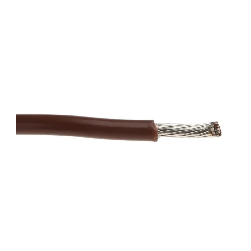 Alpha Wire Hook Up Wire TEFLON Series Brown, 16 AWG, 19 x 0.29 mm Strands, Silver Plated Copper Conductor, 600V 5858 BR005
