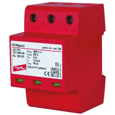 Dehn DG Modular Surge Protector 600V Maximum Voltage Rating 40 kA Maximum Surge Current Type 2 Arrester DG YPV SCI 600 FM