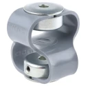 Huco 48 mm Diameter Steel Flexible Coupler, 48 mm Length, 6 mm Bore A, 6 mm Bore B, Set Screw Style 047.20.2222.RS