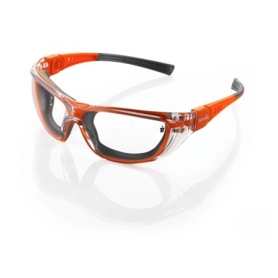 Scruffs Falcon Safety Safety Glasses Clear Plastic Frame with Polycarbonate Lenses, Hot Solid Projections, Liquid T52175