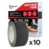 Robustt Anti Skid/AntiSlip 10m x 50mm Black Fall Resistant With PET Material And Solvent Acrylic Adhesive Tape (Pack Of 10)