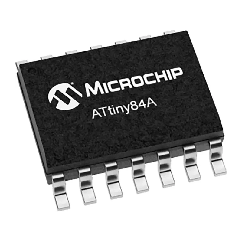Microchip 8 bit AVR 14-Pin SOIC Microcontroller, 20 MHz, 8kB FLASH, 512 Byte EEPROM, ATTINY84A
