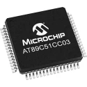 Microchip 8-bit 80C51 Microcontroller, 40 MHz, 64kB FLASH, 64-Pin VQFP AT89C51CC03UA-RDTUM