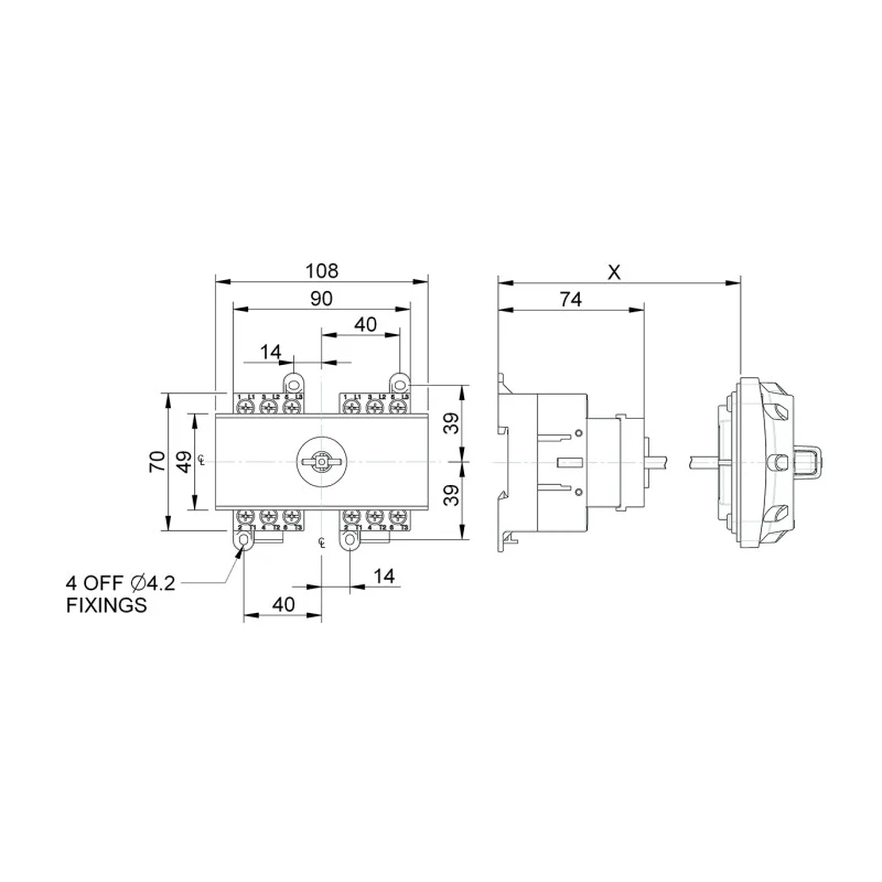 Craig & Derricott 6-Pole DIN Rail Isolator Switch IP65, 25A, 11 kW SD00256B