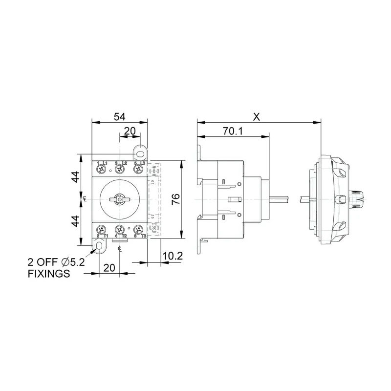 Craig & Derricott 3-Pole DIN Rail Isolator Switch IP65, 63A, 25 kW SD00633B