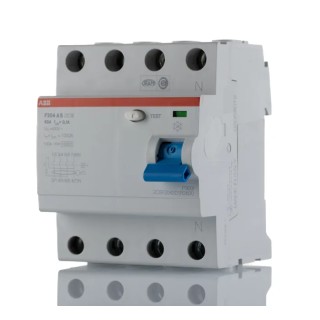 ABB Residual Current Circuit Breaker 63A 4-Pole 100mA Type A 1kA Breaking Capacity 277V AC 2CSF204201R2630 F204 A S-63/0,1