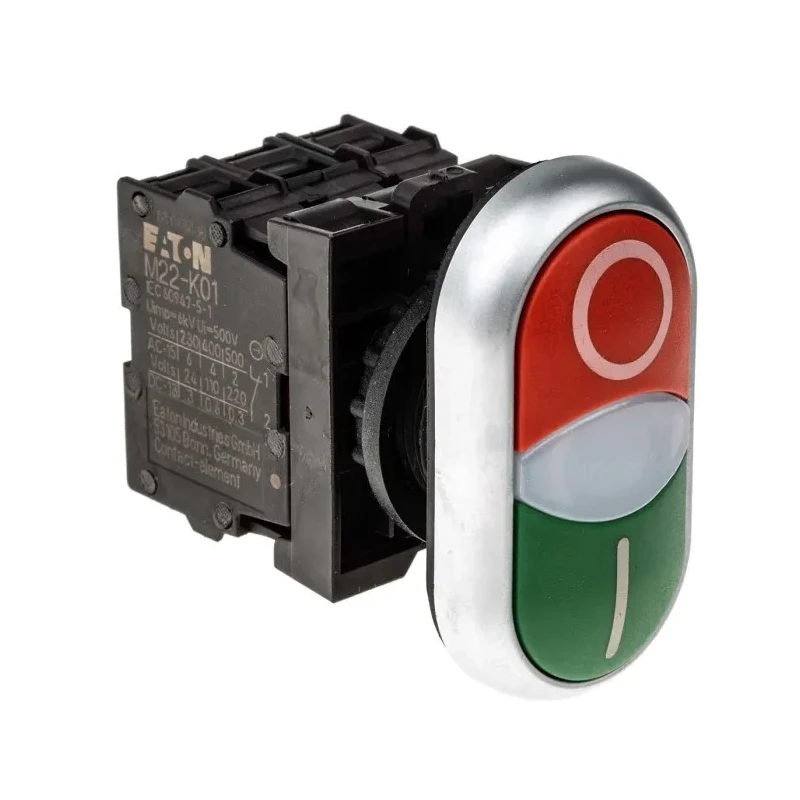 Eaton RMQ Titan M22 Series Illuminated Push Button Switch, Panel Mount, 22mm Cutout, 1 NO/1 NC, IP66 IP66