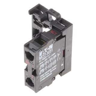 Eaton RMQ Titan M22 Series Contact Block, Screw Terminal, 500V, 4A, 1 NC, Front Fixing Collar 216503 M22-AK01