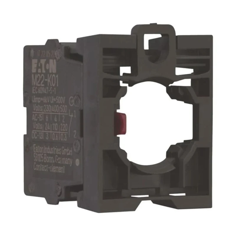 Eaton RMQ Titan M22 Series Contact Block, Screw Terminal, 500V, 4A, 1 NC, Front Fixing Collar 216503 M22-AK01