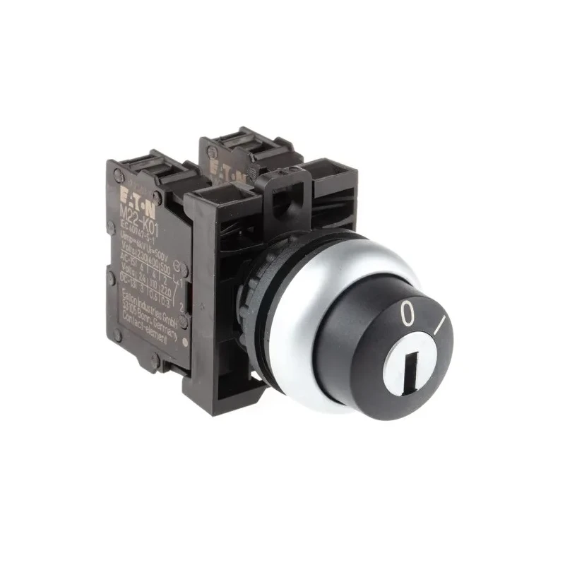 Eaton Key Switch Screw Termination 22mm Cutout Diameter 60° Key Index Angle RMQ-Titan M22 Series 216517 M22-WRS/K11