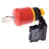 Eaton RMQ Titan Series Key Release Emergency Stop Push Button, Panel Mount, 22.5mm Cutout, 1 NC, IP66 216514 M22-PVS/K01