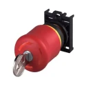 Eaton RMQ Titan Series Key Release Emergency Stop Push Button, Panel Mount, 22.5mm Cutout, 1 NC, IP66 216514 M22-PVS/K01