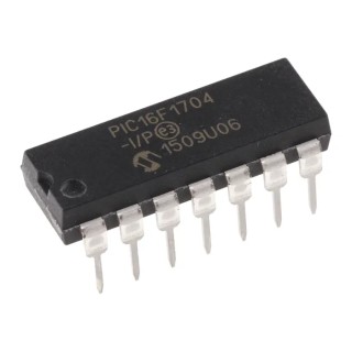 Microchip PIC16F1704-I/P 8-Bit PIC Microcontroller 32 MHz 7kB Flash 14-Pin PDIP