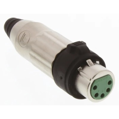 Switchcraft Cable XLR Connector, Straight, 500V, Female, 5 Way, Gold Plating AAA5FZH
