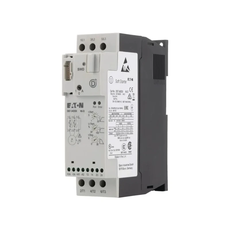 Eaton DS7 Soft Start Motor Starter 7.5 kW 480V AC 3 Phase Vertical Mount IP20 DS7-34DSX016N0-D