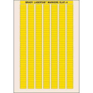 Brady Yellow Label Sheet Laser Printable, 20mm x 6mm, High Temperature, Abrasion and Chemical Resistant ELAT-4-747YL-10
