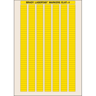 Brady Yellow Label Sheet Laser Printable, 20mm x 6mm, High Temperature, Abrasion and Chemical Resistant ELAT-4-747YL-10