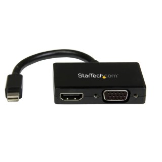 RS PRO 2 Port Mini DisplayPort to HDMI, VGA Adapter 150mm Length 1920 x 1200 Pixel Maximum Resolution MDP2HDVGA