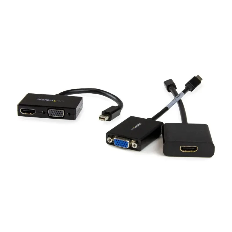 RS PRO 2 Port Mini DisplayPort to HDMI, VGA Adapter 150mm Length 1920 x 1200 Pixel Maximum Resolution MDP2HDVGA
