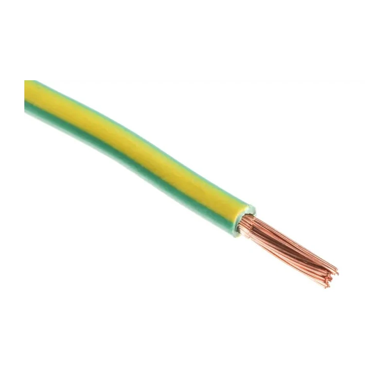 RS PRO Green, Yellow 4 mm² Tri-Rated Hook Up Wire, 12 AWG, 52/0.3 mm Core Strands, 100 m, Polyvinyl Chloride Jacket 811-1445